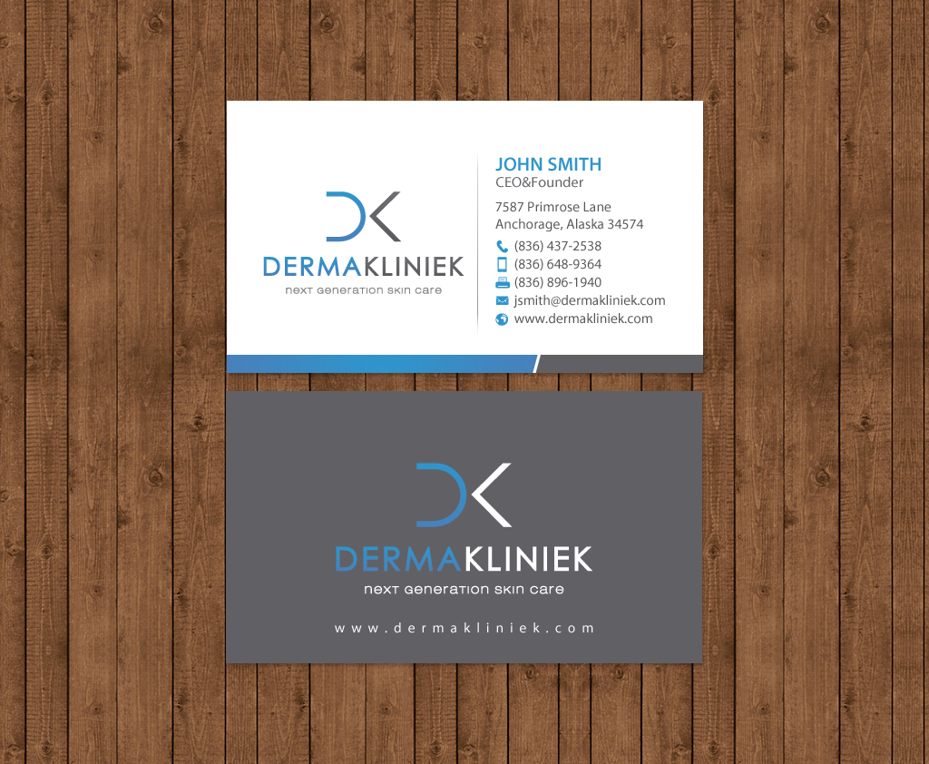 Diseño de Tarjeta de Presentación por chandrayaan.creative para Derma Kliniek | Diseño #13903173