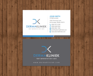 Diseño de Tarjeta de Presentación por chandrayaan.creative para Derma Kliniek | Diseño: #13903173