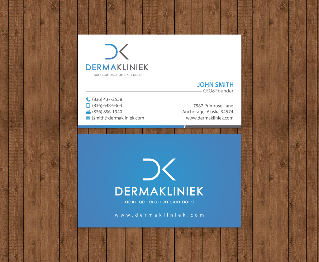 Diseño de Tarjeta de Presentación por chandrayaan.creative para Derma Kliniek | Diseño #13903180