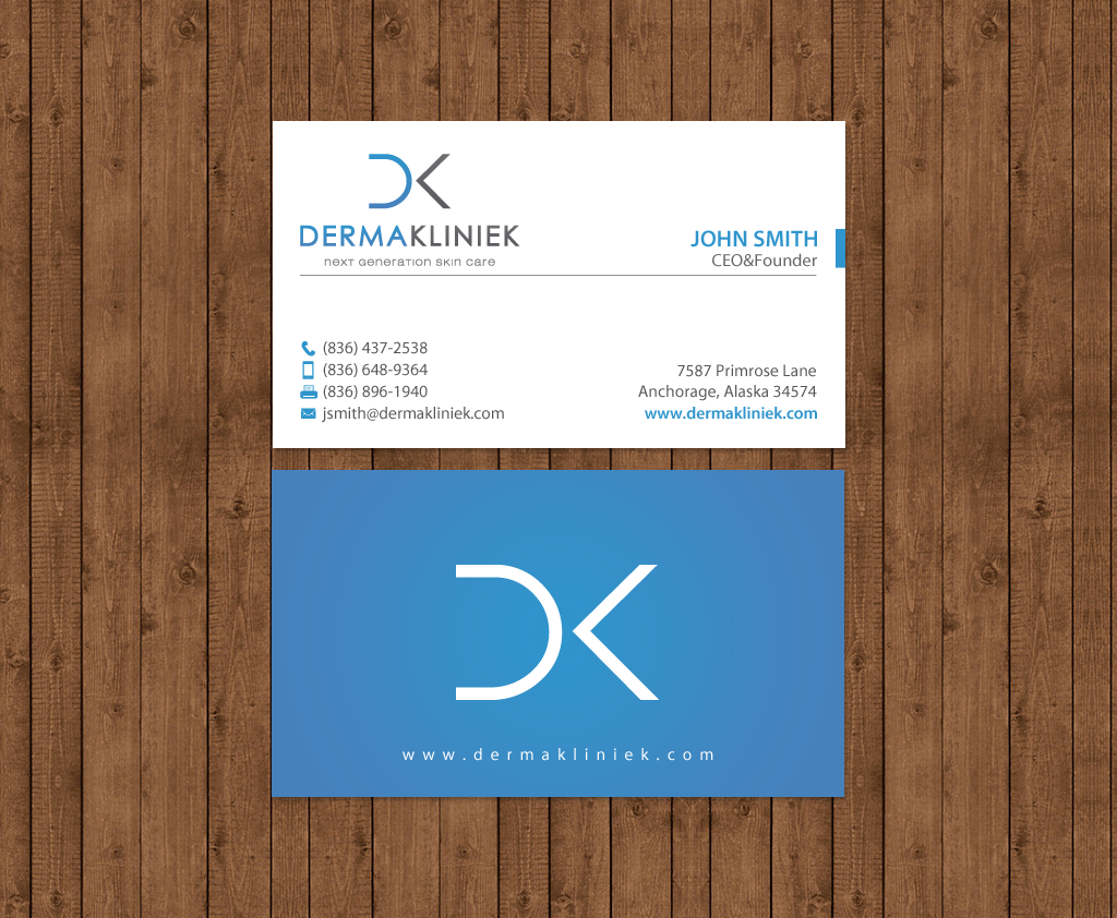 Diseño de Tarjeta de Presentación por chandrayaan.creative para Derma Kliniek | Diseño #13903181