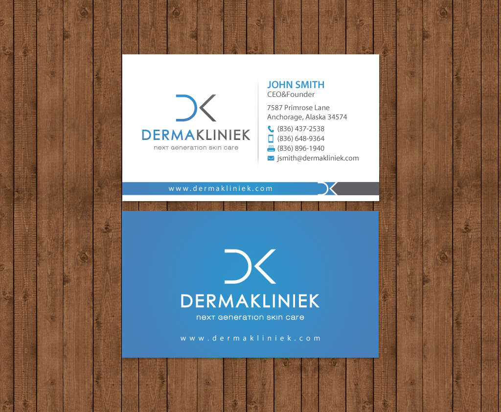 Diseño de Tarjeta de Presentación por chandrayaan.creative para Derma Kliniek | Diseño #13903183