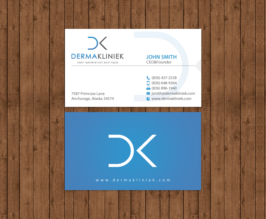 Diseño de Tarjeta de Presentación por chandrayaan.creative para Derma Kliniek | Diseño #13903185