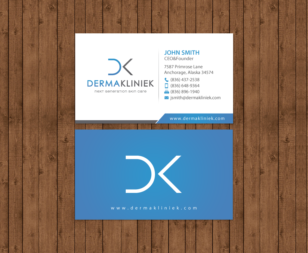 Diseño de Tarjeta de Presentación por chandrayaan.creative para Derma Kliniek | Diseño #13903198