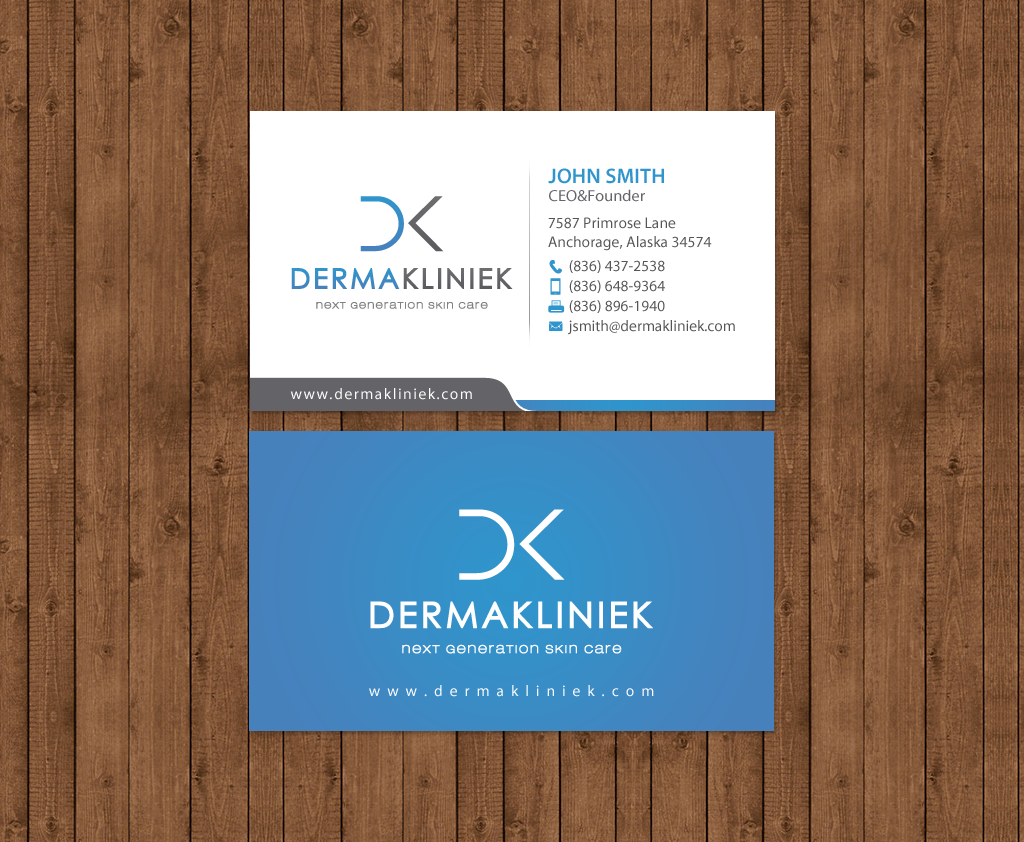 Diseño de Tarjeta de Presentación por chandrayaan.creative para Derma Kliniek | Diseño #13903201