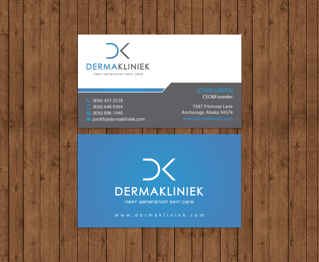 Diseño de Tarjeta de Presentación por chandrayaan.creative para Derma Kliniek | Diseño #13903202