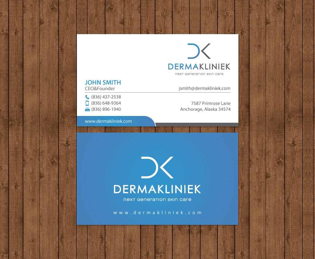 Diseño de Tarjeta de Presentación por chandrayaan.creative para Derma Kliniek | Diseño #13904270