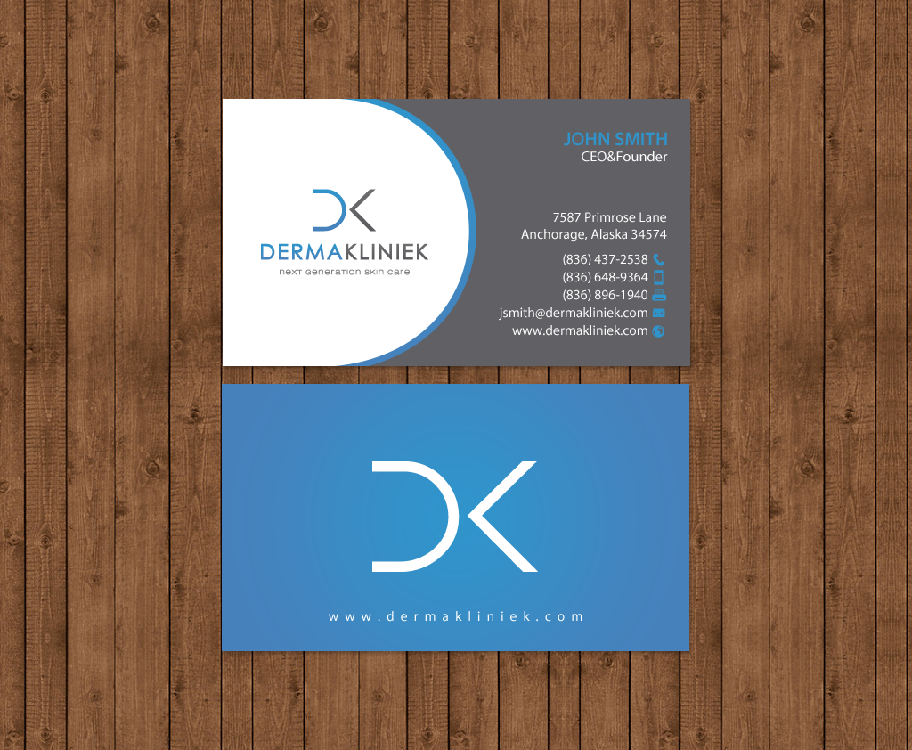 Diseño de Tarjeta de Presentación por chandrayaan.creative para Derma Kliniek | Diseño #13904287