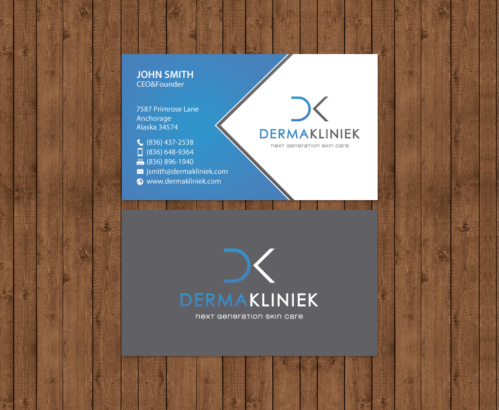 Diseño de Tarjeta de Presentación por chandrayaan.creative para Derma Kliniek | Diseño #13904291