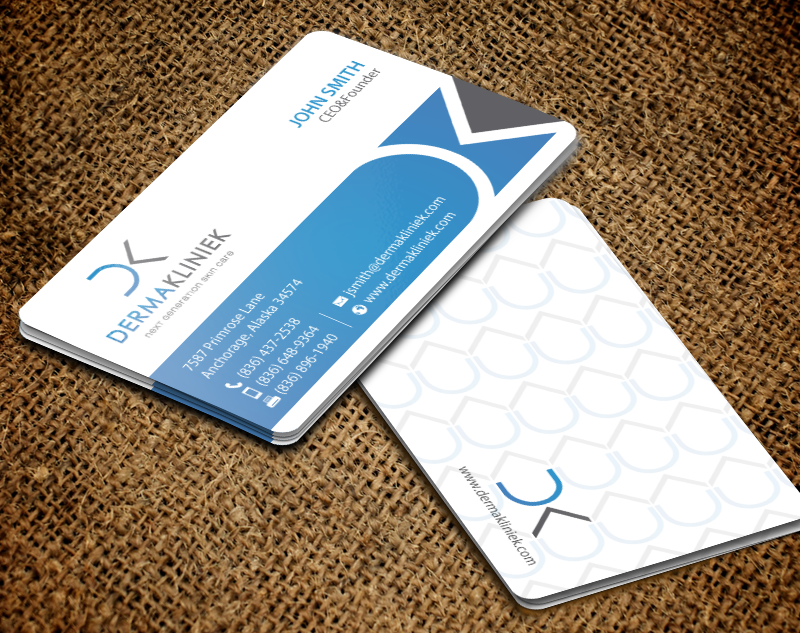 Diseño de Tarjeta de Presentación por chandrayaan.creative para Derma Kliniek | Diseño #13904292