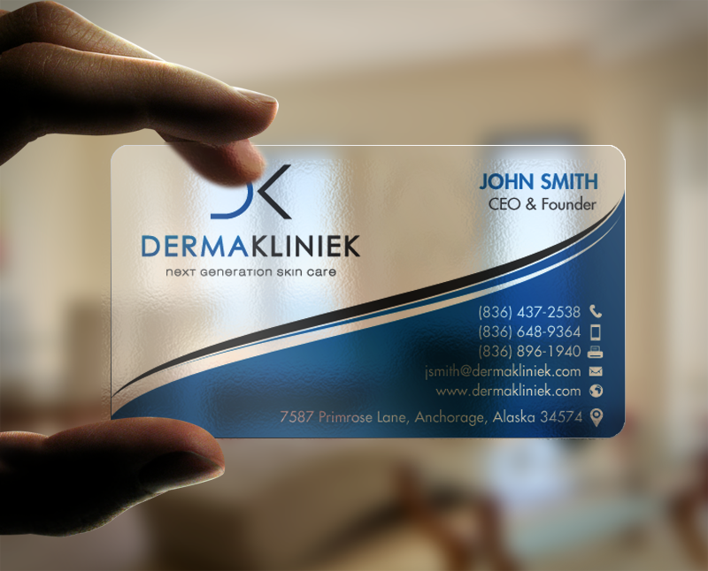 Diseño de Tarjeta de Presentación por chandrayaan.creative para Derma Kliniek | Diseño #13907816