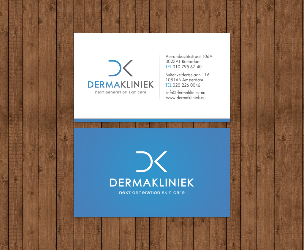 Diseño de Tarjeta de Presentación por chandrayaan.creative para Derma Kliniek | Diseño #13960995