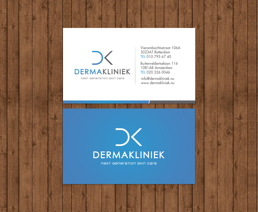 Diseño de Tarjeta de Presentación por chandrayaan.creative para Derma Kliniek | Diseño #13960998