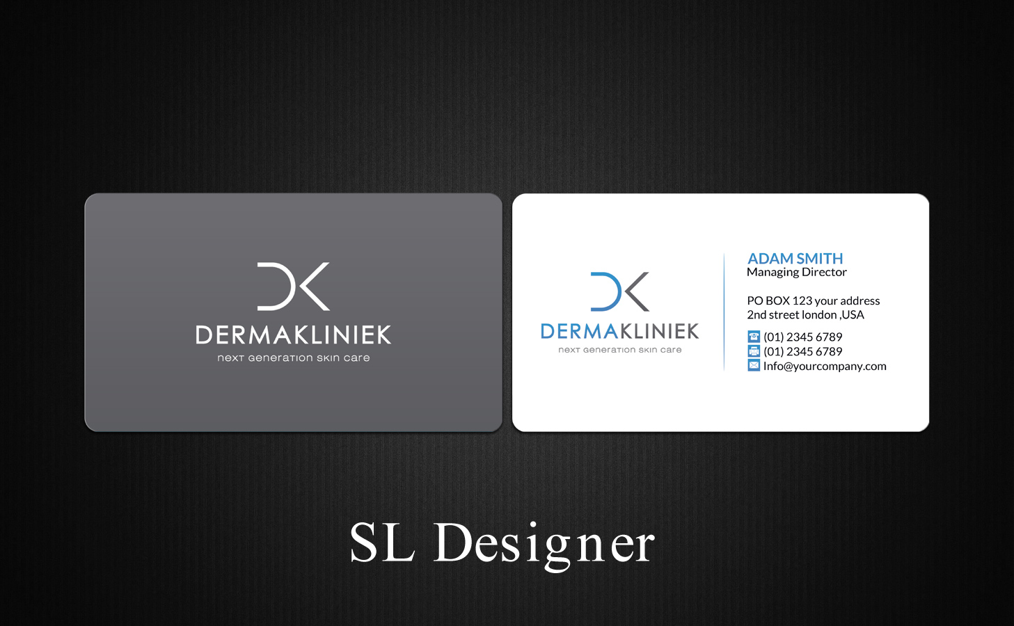 Diseño de Tarjeta de Presentación por SL Designer para Derma Kliniek | Diseño #13905724
