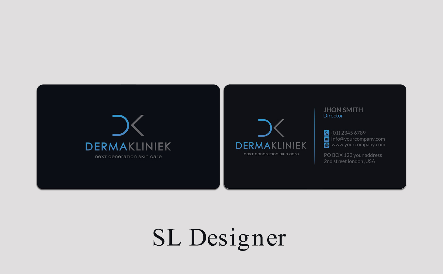 Diseño de Tarjeta de Presentación por SL Designer para Derma Kliniek | Diseño #13905725