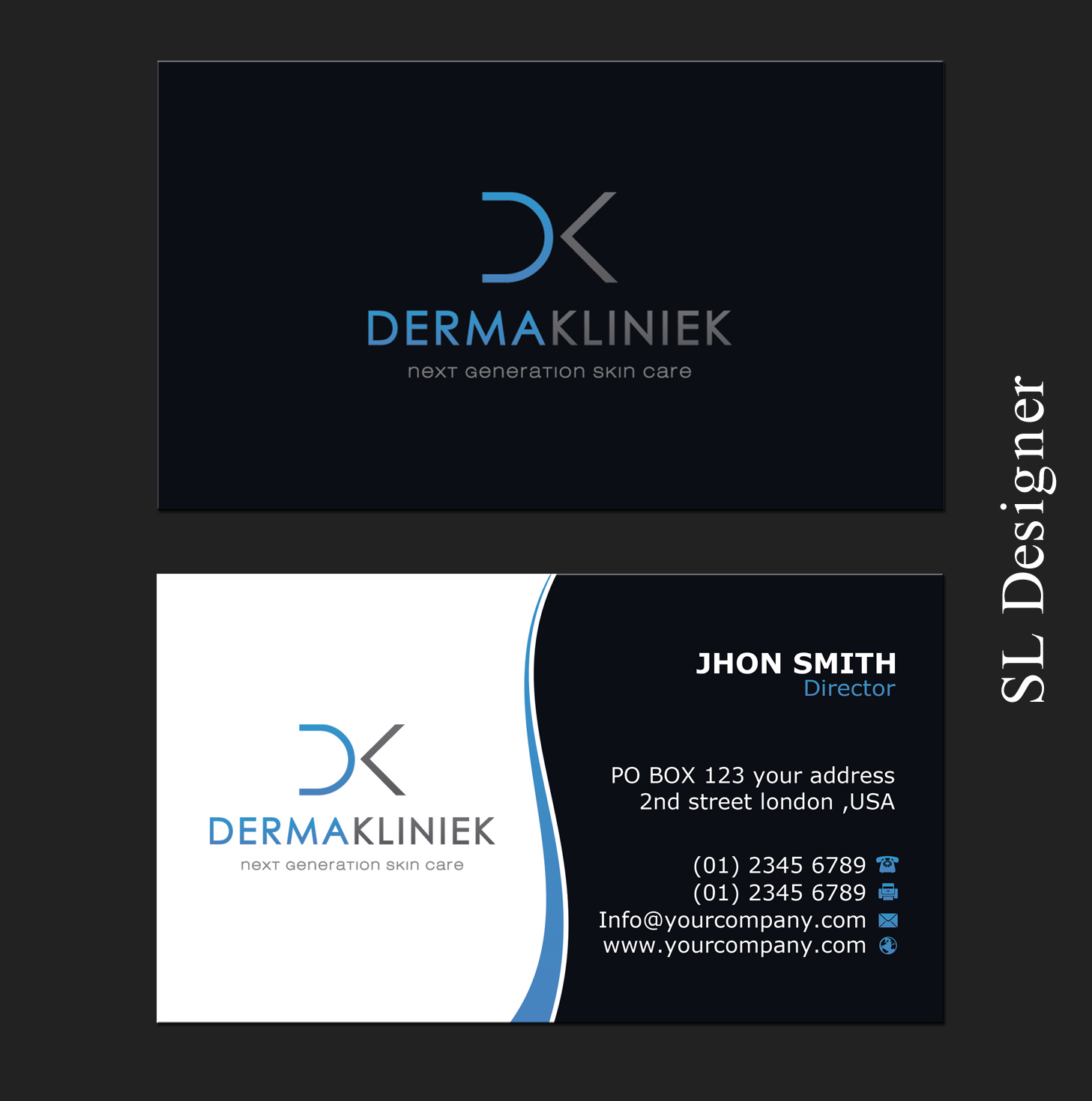 Diseño de Tarjeta de Presentación por SL Designer para Derma Kliniek | Diseño #13905726
