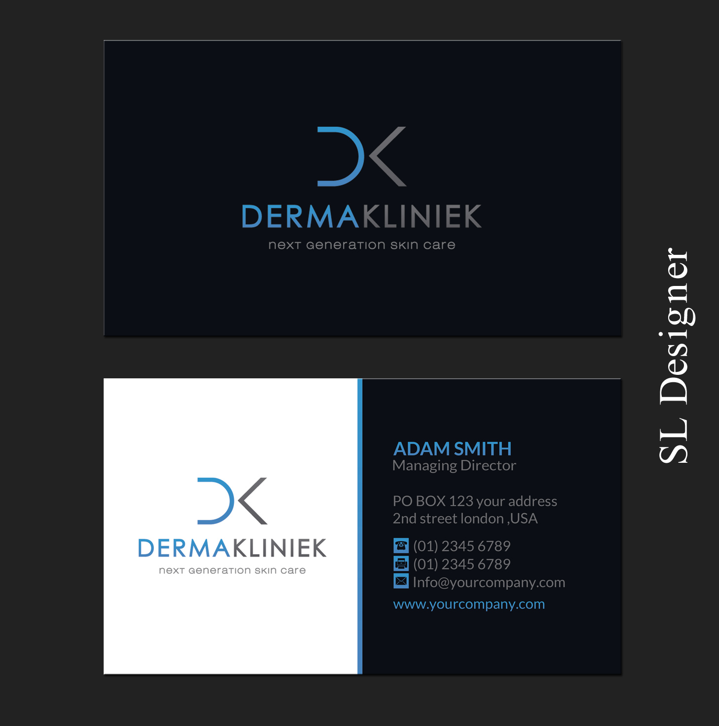Diseño de Tarjeta de Presentación por SL Designer para Derma Kliniek | Diseño #13905727
