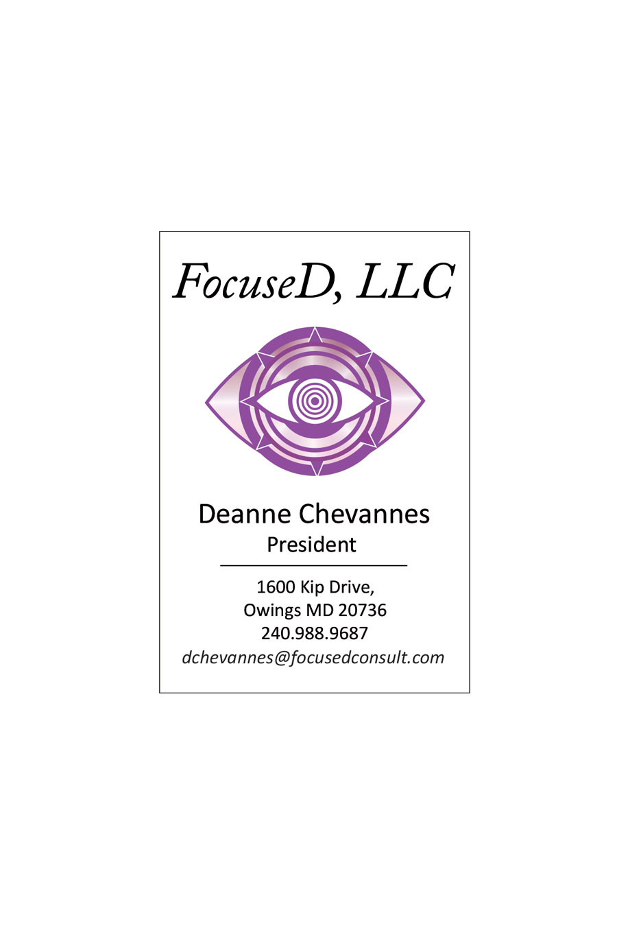 Business Card Design by seadog.john72 for FocuseD LLC | Design #13966063