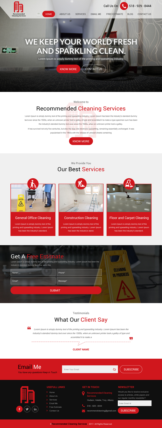 Web-Design von rightway für Recommended Cleaning Services  | Design #13918353