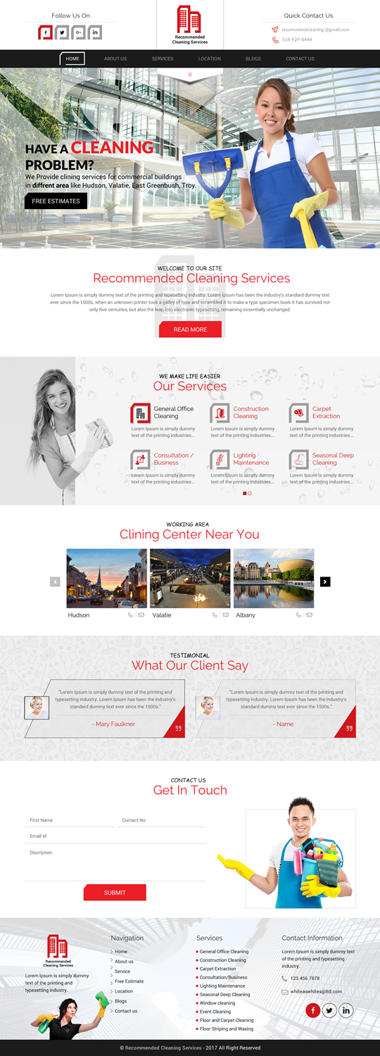 Web-Design von rightway für Recommended Cleaning Services  | Design #13918354