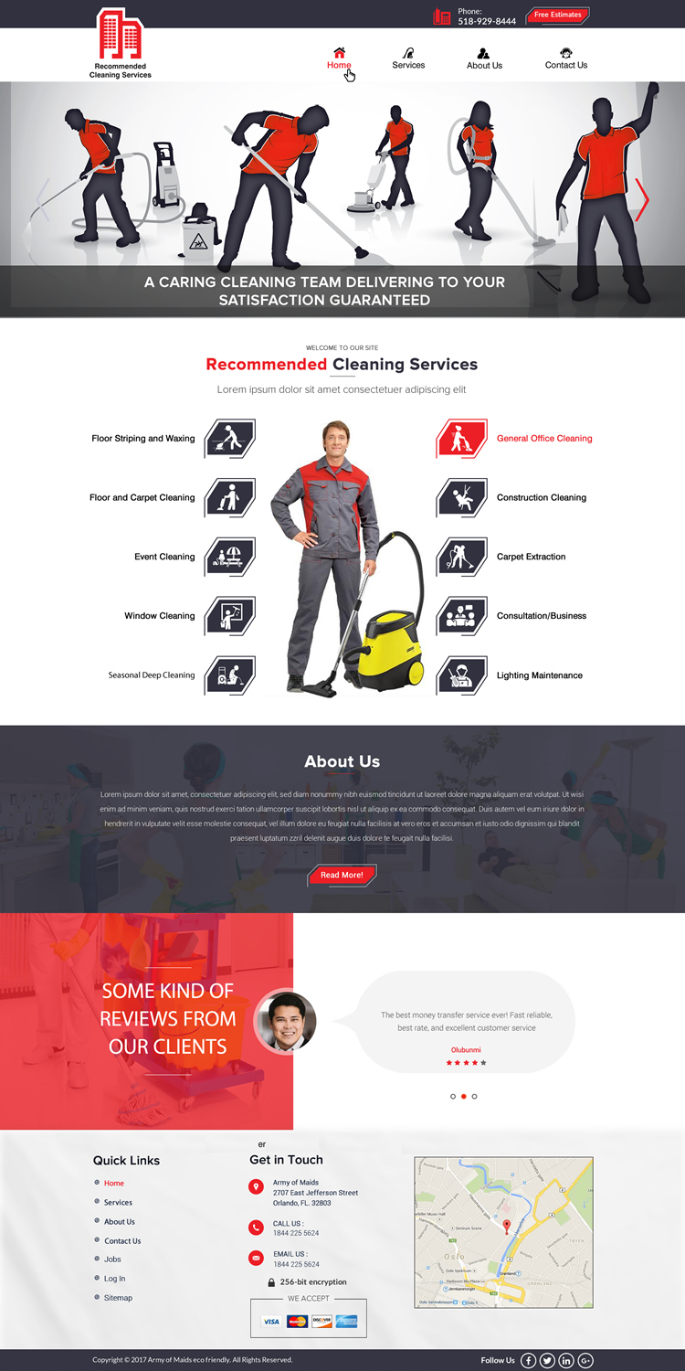 Web Design by hav@tech for Recommended Cleaning Services  | Design #14022059
