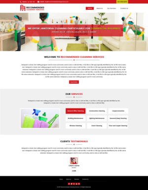 Web Design by rainbowdesign003 for Recommended Cleaning Services  | Design: #13947046