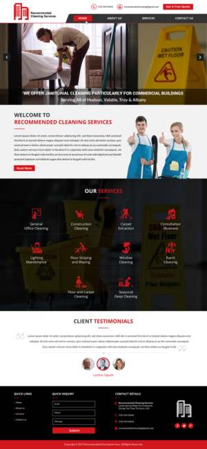 Web Design by rainbowdesign003 for Recommended Cleaning Services  | Design: #13947094