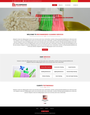 Web Design by rainbowdesign003 for Recommended Cleaning Services  | Design: #13947096