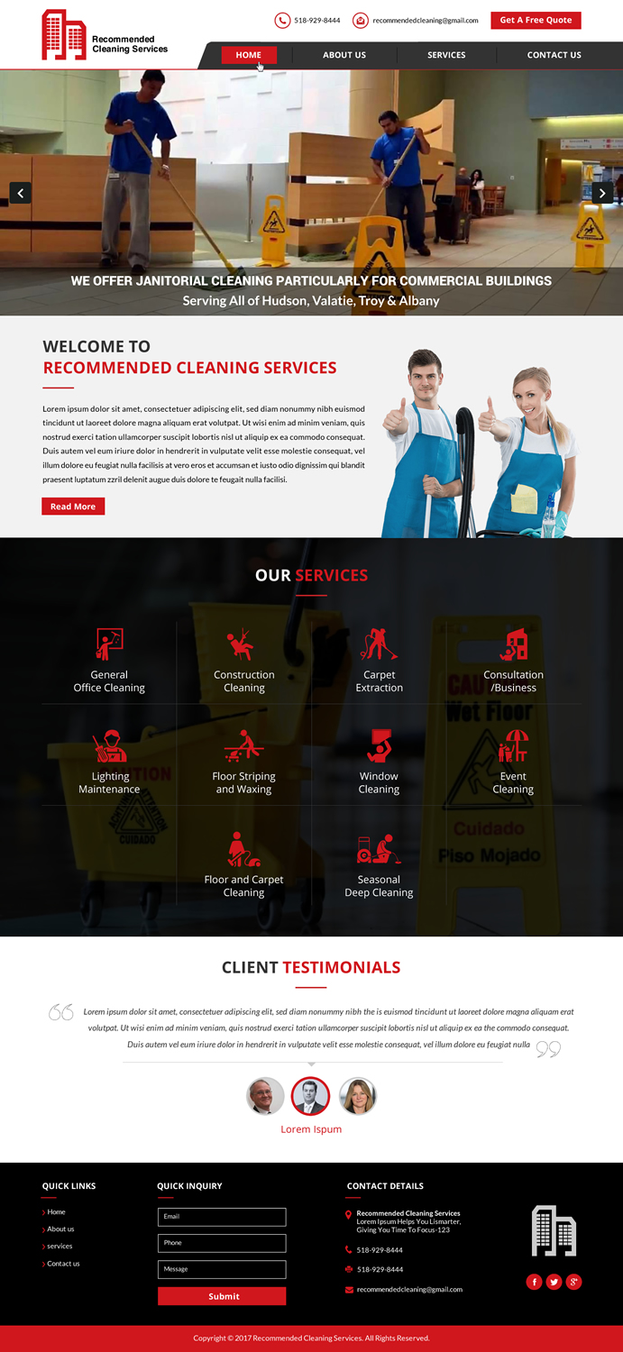 Web Design by rainbowdesign003 for Recommended Cleaning Services  | Design #13948627