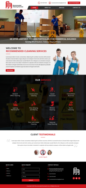 Web Design by rainbowdesign003 for Recommended Cleaning Services  | Design: #13948627