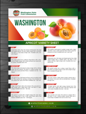 Apricot Variety Sheet - Washington Stone Fruit | Diseño de Flyer por innovative earth
