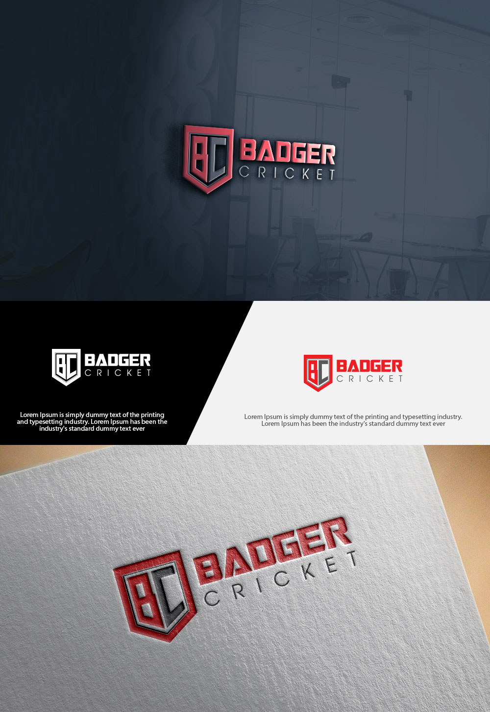 Logo Design by MF ki creation for Badger Cricket | Design: #13903632