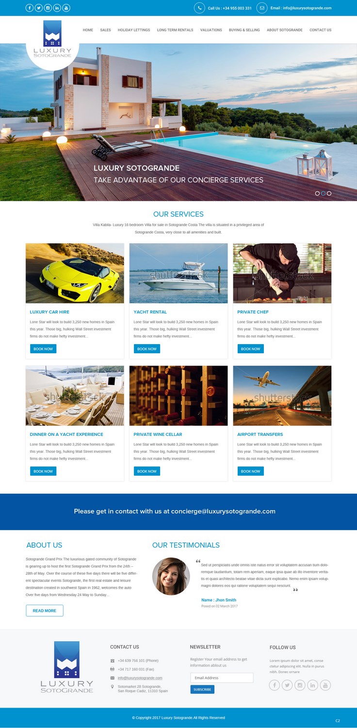 Diseño Web por pb para Luxury Sotogrande | Diseño #13941085