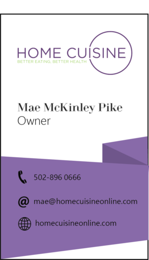 Business Card Design by Mai Duyen for Home Cuisine  LLC | Design #13919428