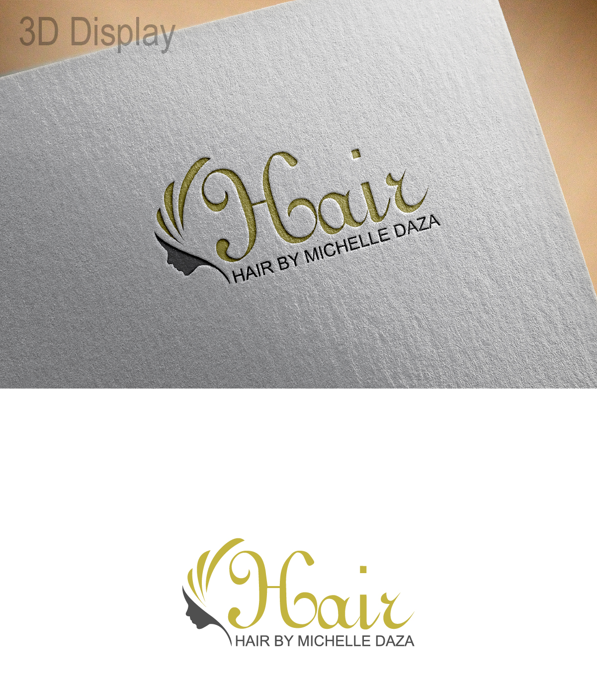 Logo Design by 3Guys for Hairbymichelledaza  | Design #13922630