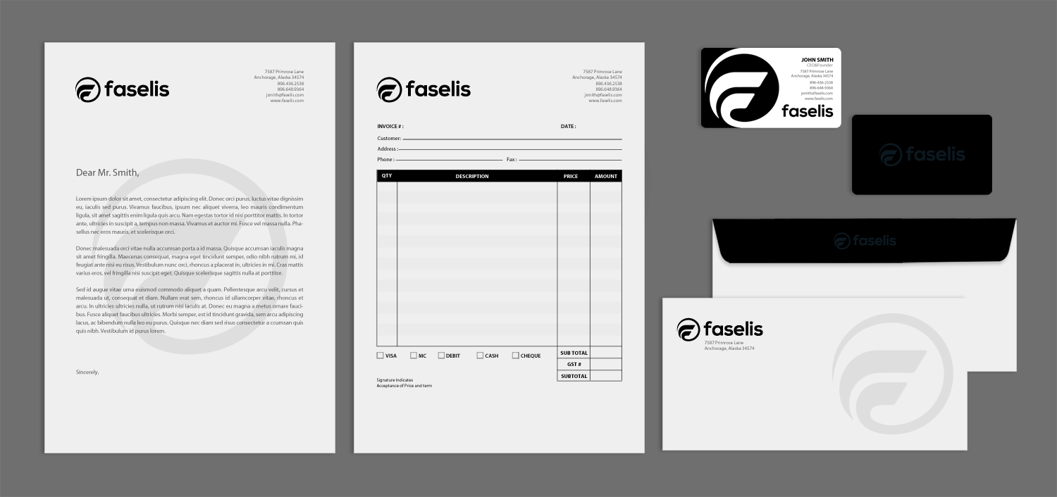 Stationery Design by chandrayaan.creative for Faselis Veri Teknolojileri A.S. | Design #14017602