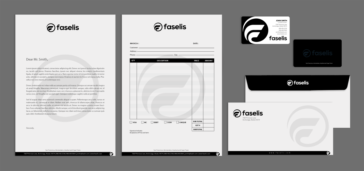 Stationery Design by chandrayaan.creative for Faselis Veri Teknolojileri A.S. | Design #14054577