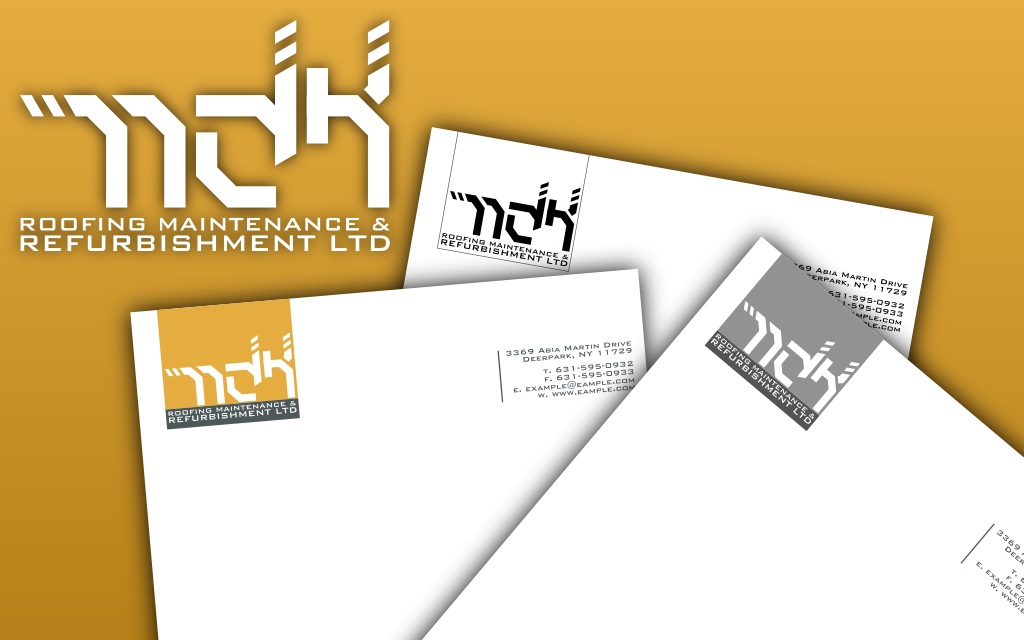 Design En-Tête par HYK Studios pour MDK ROOFING MAINTENANCE & REFURBISHMENT LTD | Design #33989