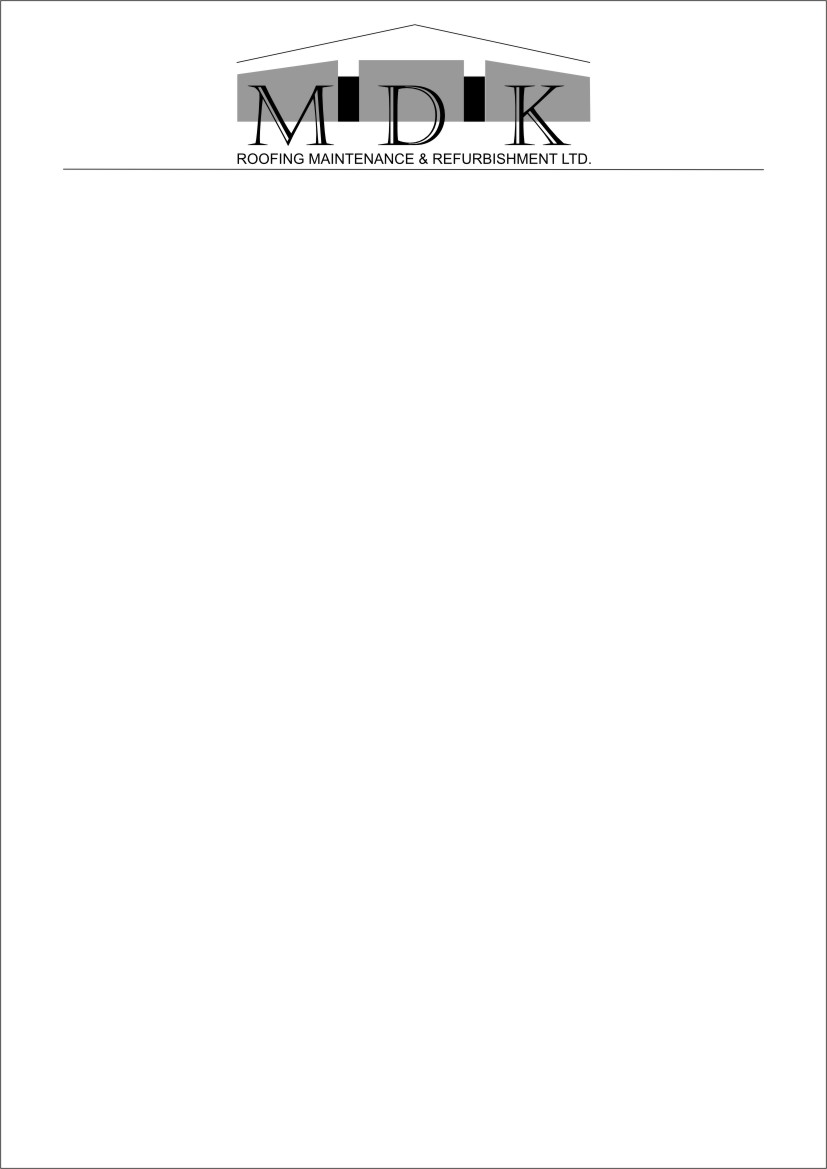 Briefkopf-Design von pdeep.ideo für MDK ROOFING MAINTENANCE & REFURBISHMENT LTD | Design #33792