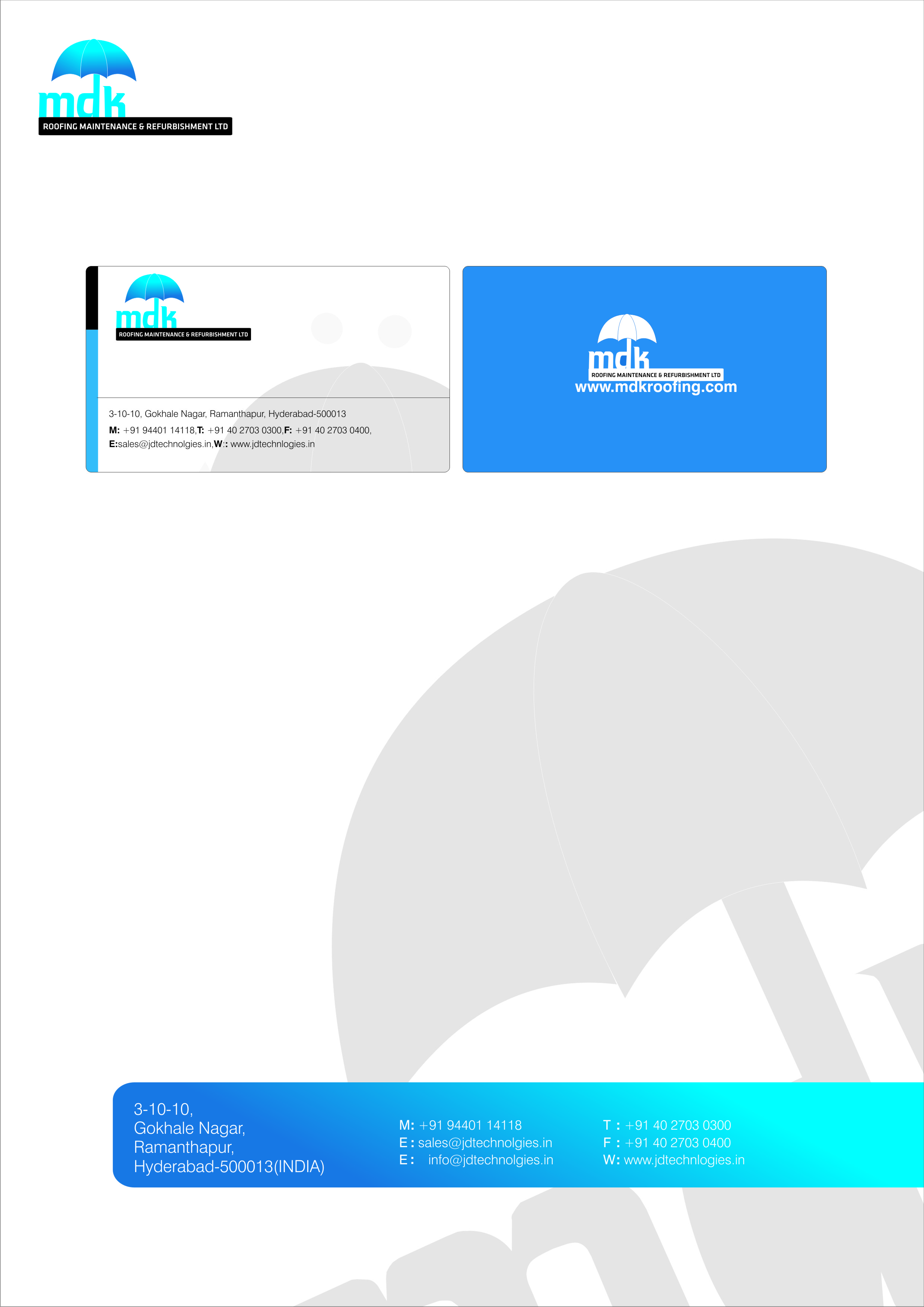 Design En-Tête par achanta advertising pour MDK ROOFING MAINTENANCE & REFURBISHMENT LTD | Design #33787
