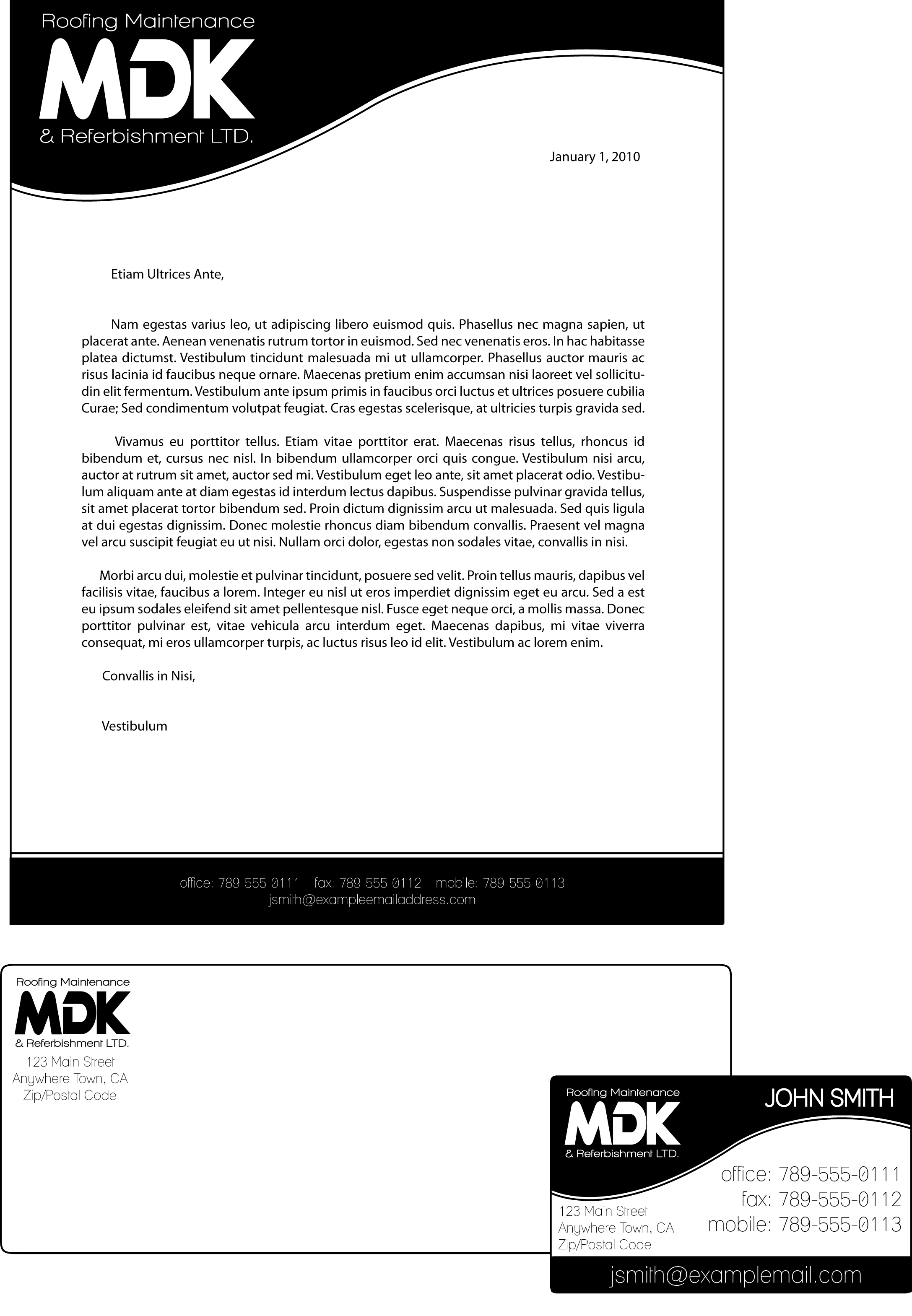 Letterhead Design by Stellar Designs for MDK ROOFING MAINTENANCE & REFURBISHMENT LTD | Design #33718