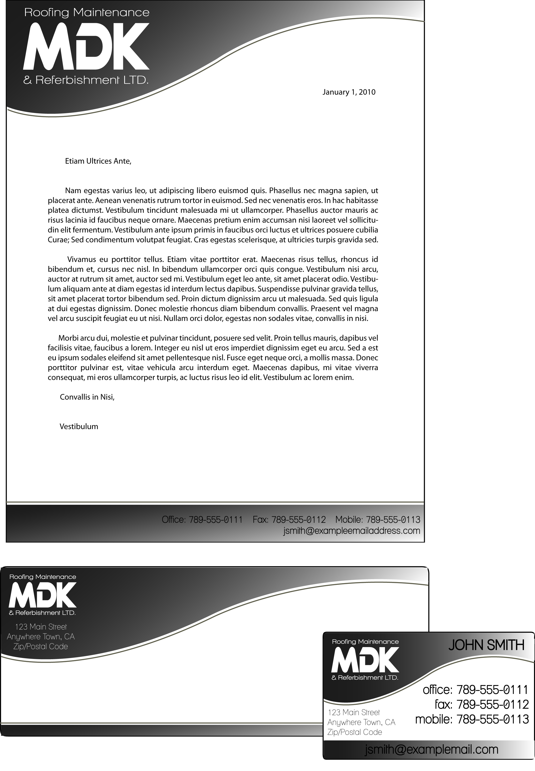 Letterhead Design by Stellar Designs for MDK ROOFING MAINTENANCE & REFURBISHMENT LTD | Design #33747