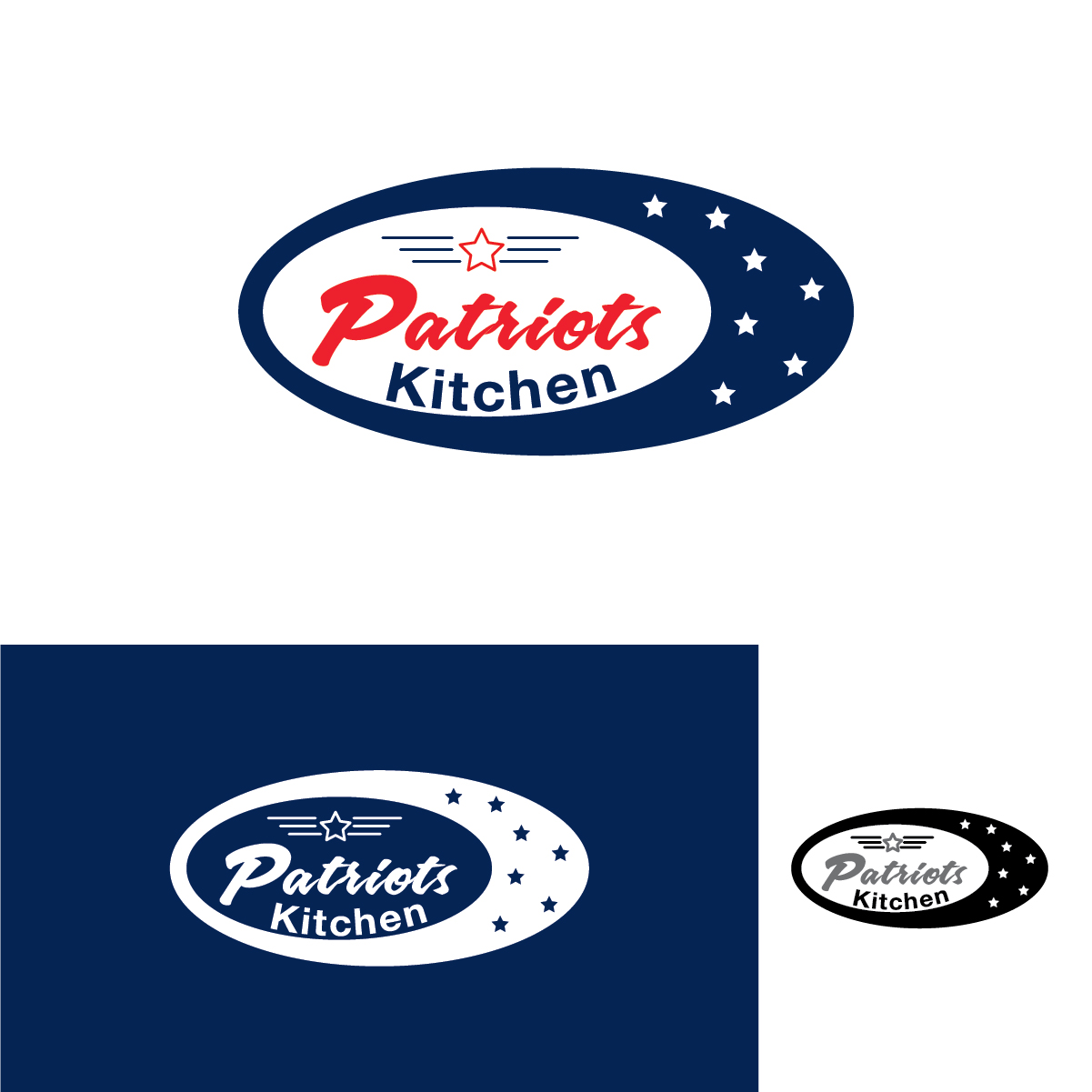 Logo Design by 3Guys for Patriots Kitchen | Design #13932701