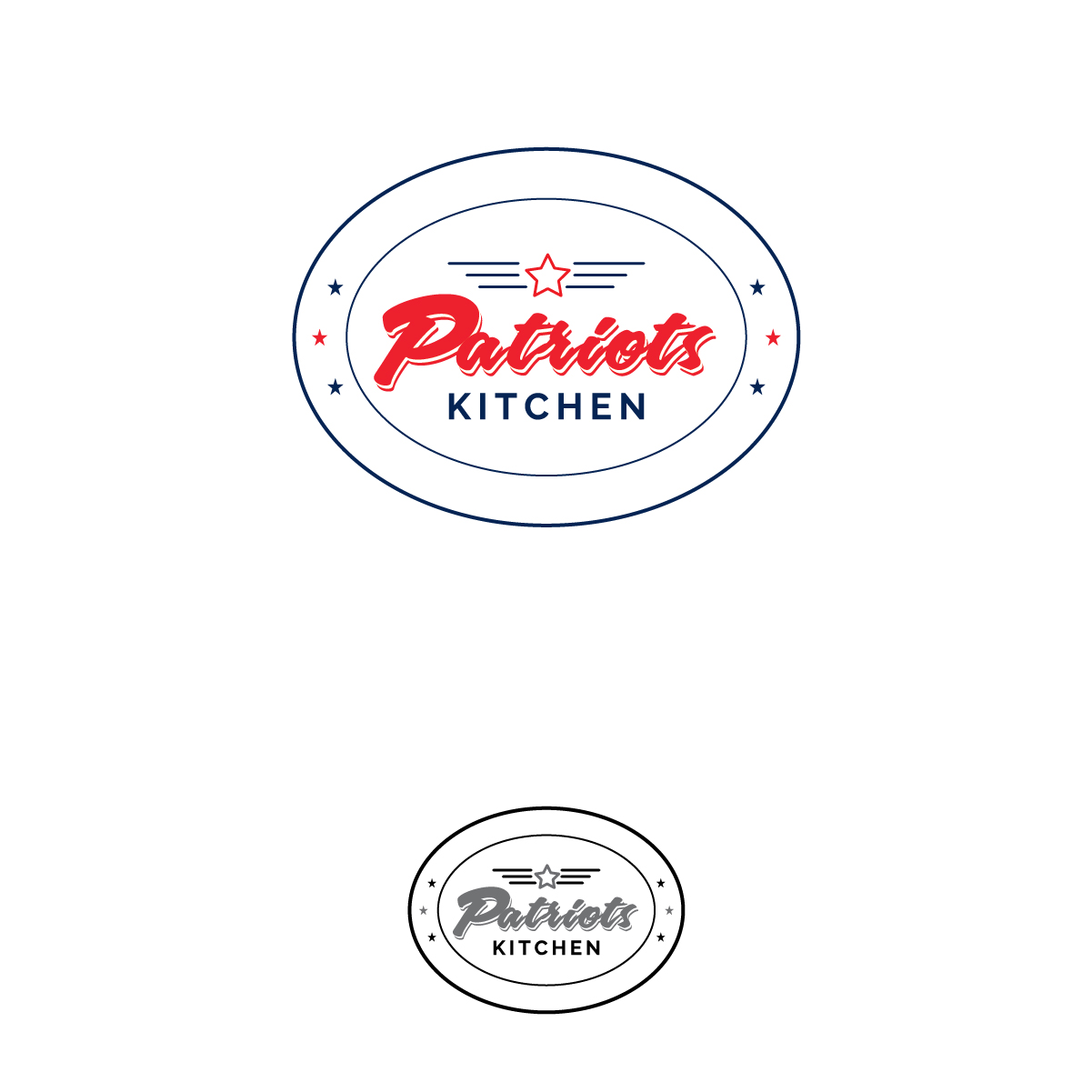 Logo Design by 3Guys for Patriots Kitchen | Design #13932732
