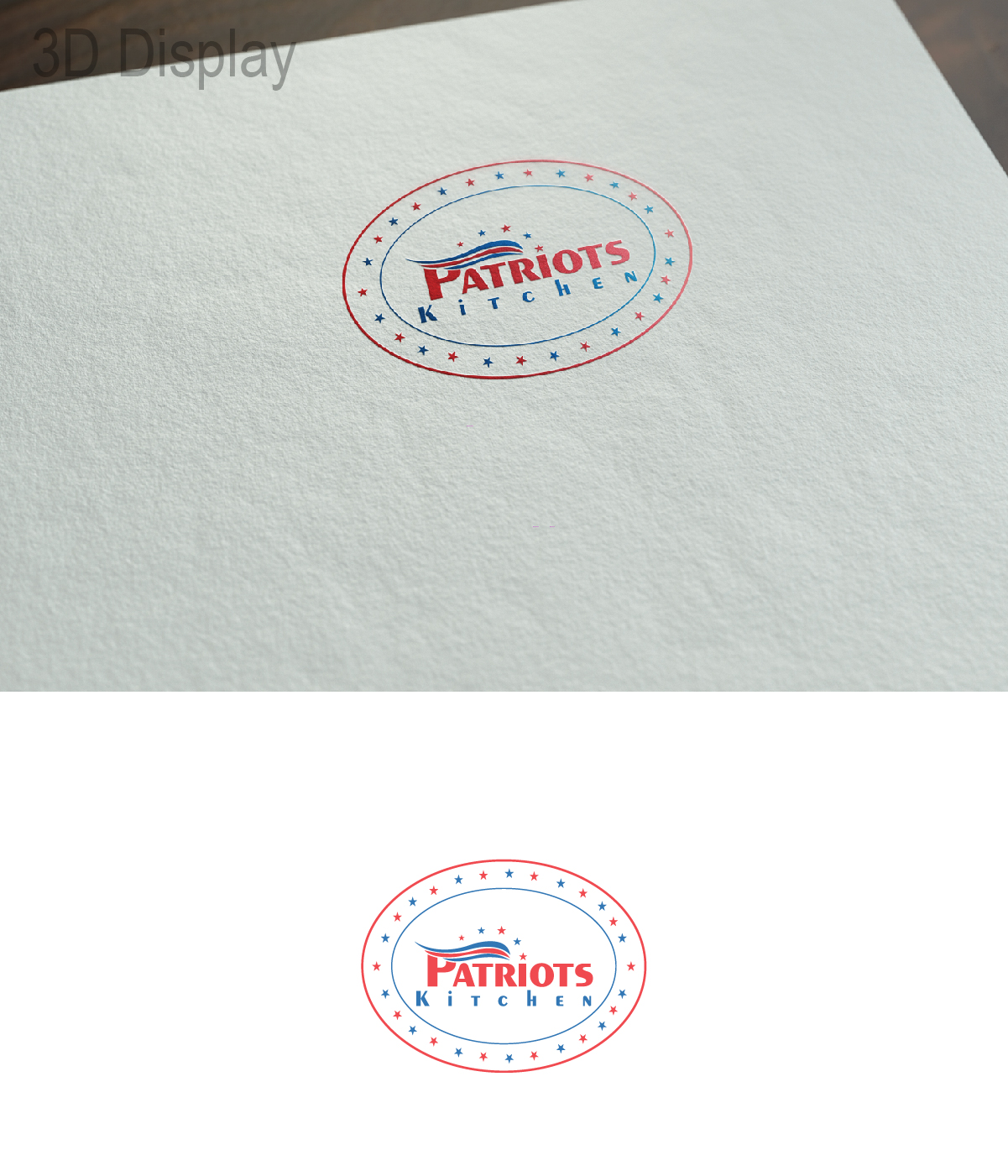 Logo Design by 3Guys for Patriots Kitchen | Design #13964749