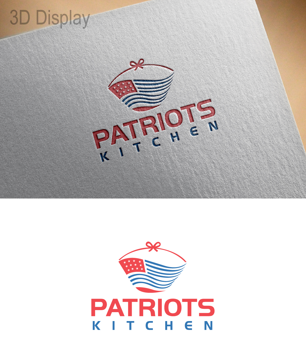 Logo Design by 3Guys for Patriots Kitchen | Design #13964750