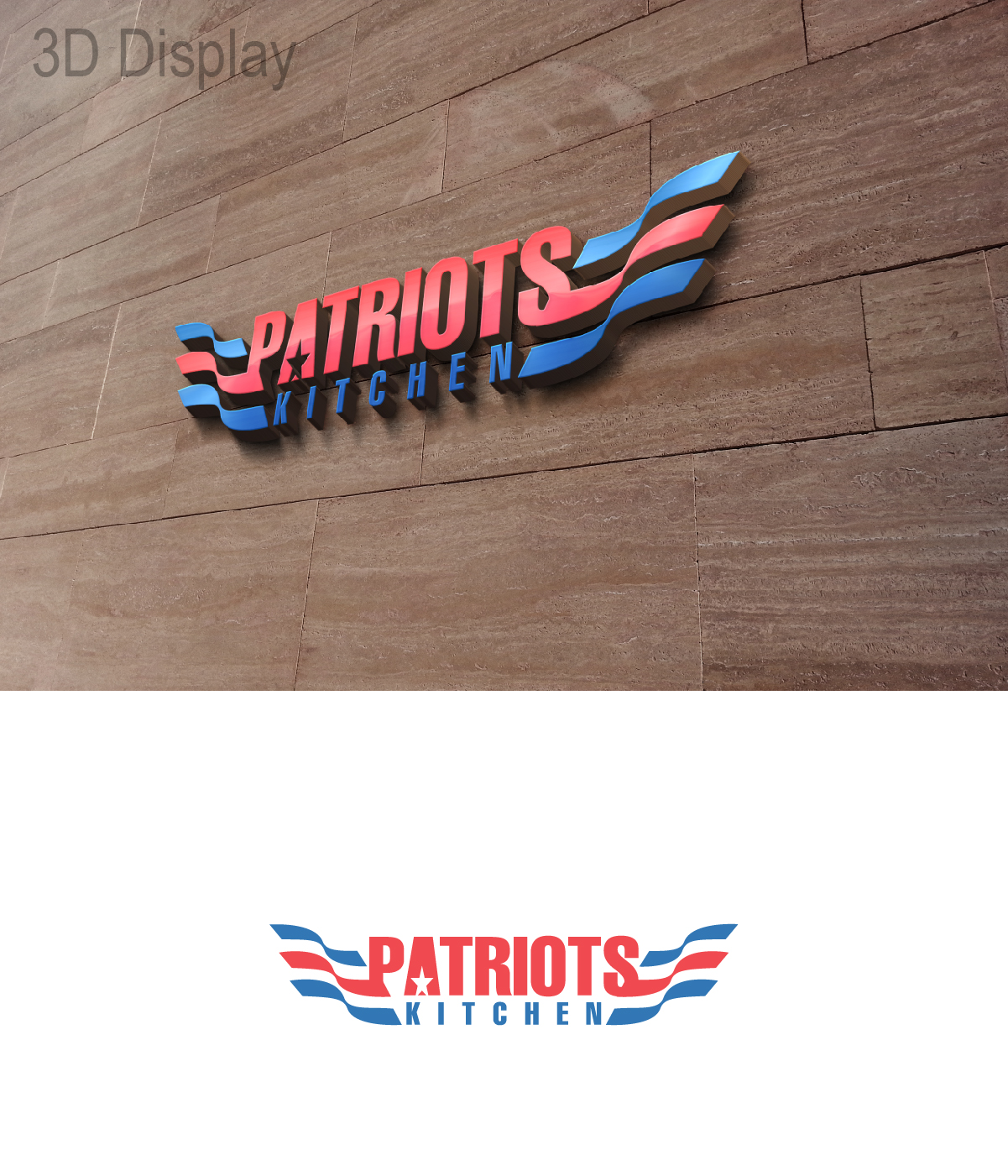 Logo Design by 3Guys for Patriots Kitchen | Design #13964752
