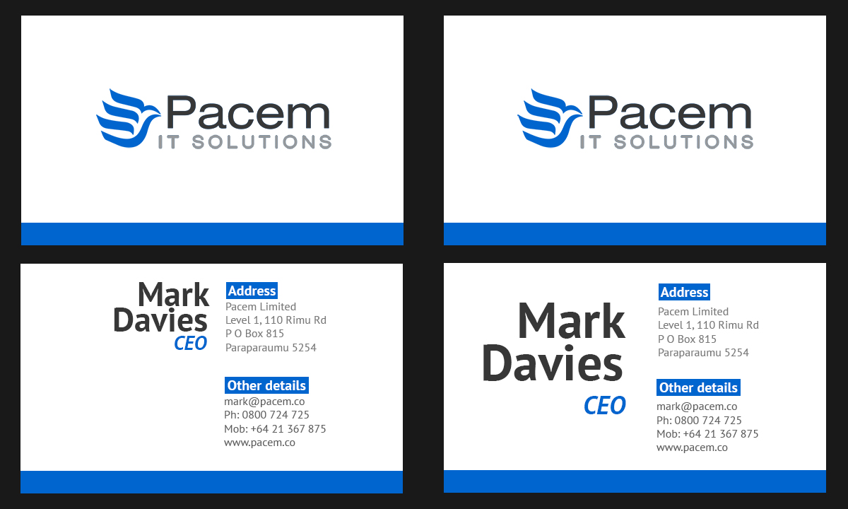 Business Card Design by hardrock06 for Pacem Limited | Design #2570806