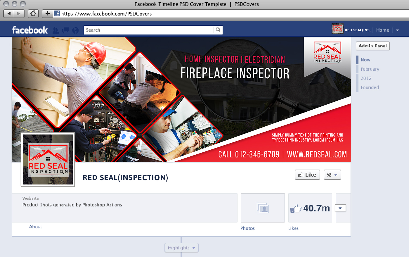 Design Facebook par TGDesigns pour Red Seal Inspection | Design #13935010
