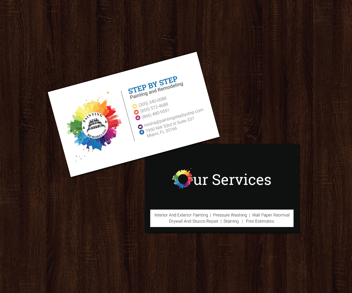 Diseño de Tarjeta de Presentación por JK18 para Step by Step Painting and Remodeling  | Diseño #13924860