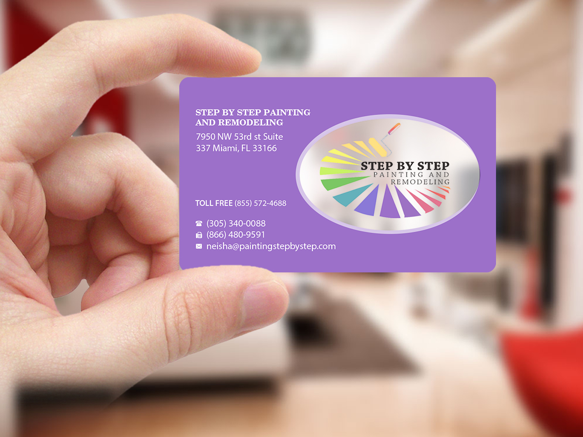 Business Card Design by Creations Box 2015 for Step by Step Painting and Remodeling  | Design #13932297